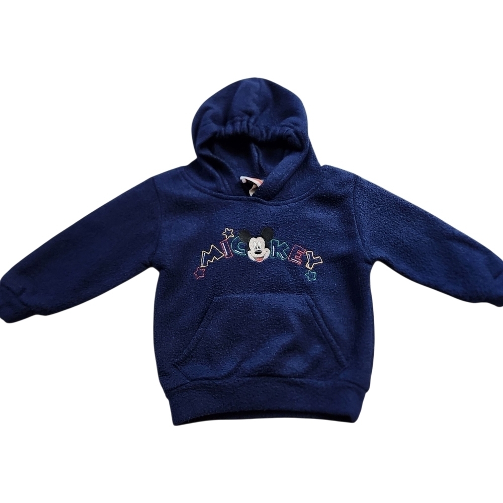 Vintage Mickey For Kids Fleece Embroidered Hoodie Sz 2T